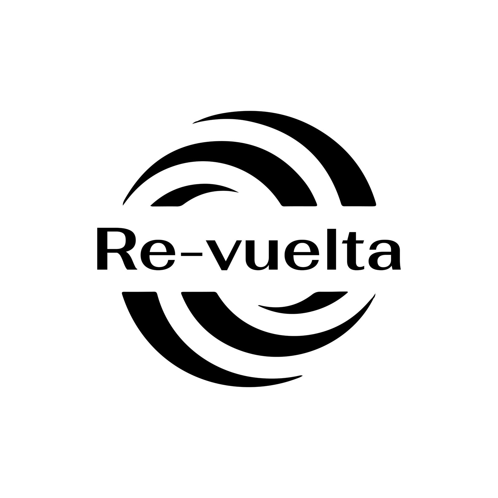 Re-Vuelta — Logo Spiral Refresh 3 Re-Vuelta final logo – hero view