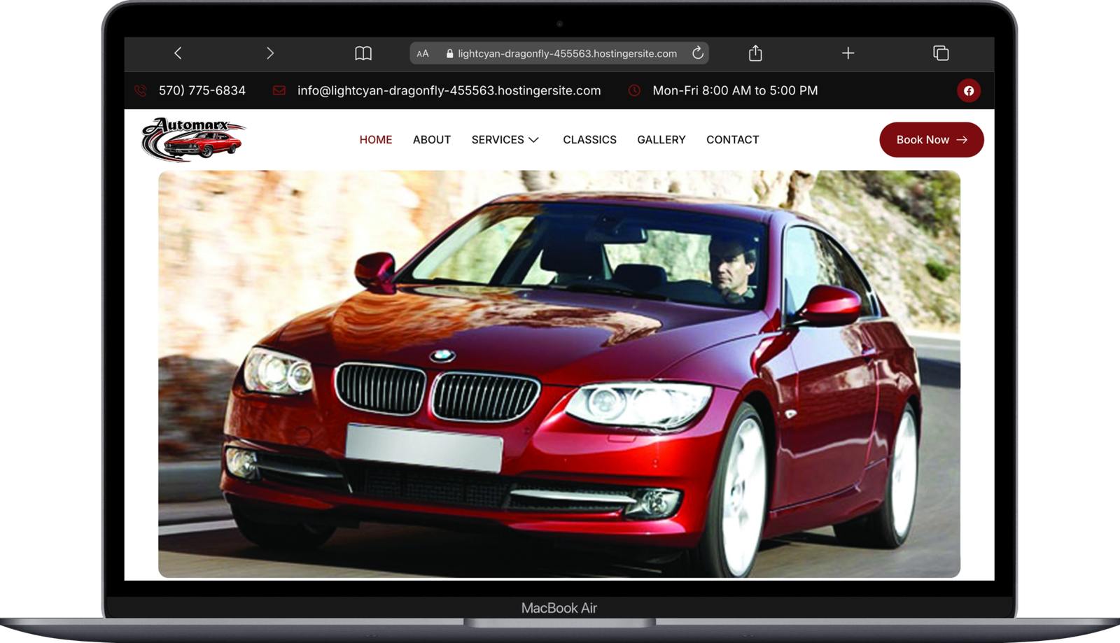 Automarx Inc – 45-Year Auto Shop Website Redesign & Launch 5 Macbook Air lightcyan dragonfly 455563.hostingersite.com scaled